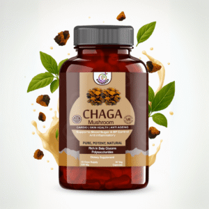 Chaga Mushroom Extract Capsules for Collagen, Immunity & Cardio Health